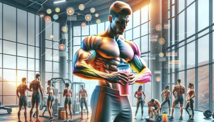Athletes in a contemporary gym enjoying colourful protein shakes, highlighting muscle growth and recovery after workouts.