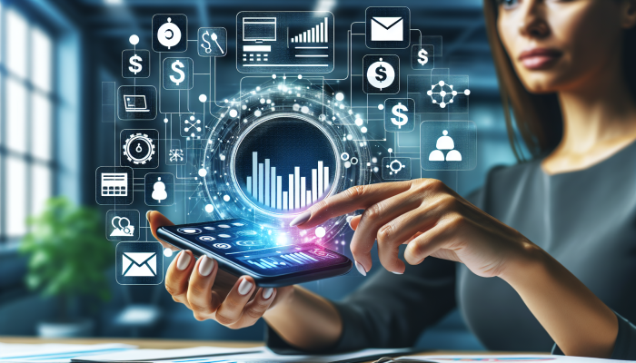 Best Apps for Managing Debt Consolidation: A Guide | DCL A smartphone displaying debt consolidation app icons, user comparing features in an office.