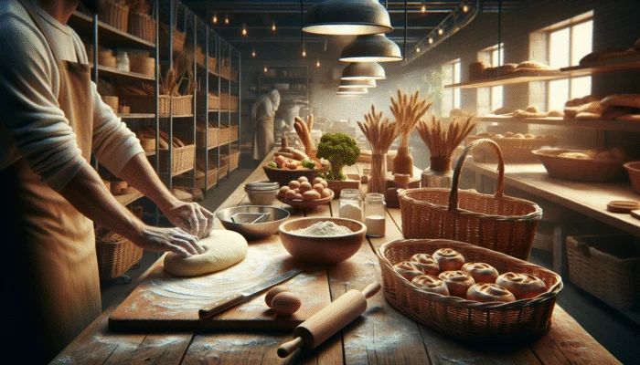 Local artisan bakery with organic ingredients, daily bread-baking, and sustainable practices, appealing to quality-focused customers.