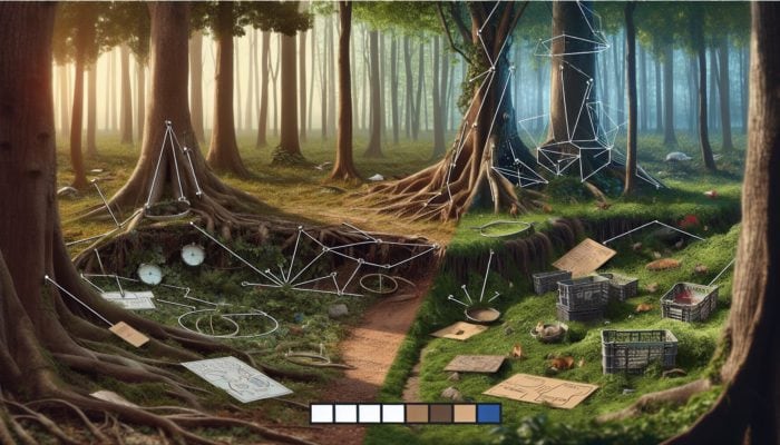 Traps strategically placed along animal paths in forest and urban areas.