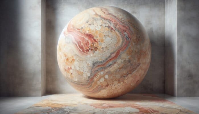 A sealed travertine floor maintaining vibrant colors and patterns, resisting dullness from dirt and wear.