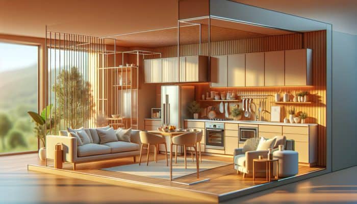 Cozy vacation rental apartment featuring kitchen, living area, and furnishings, a budget-friendly alternative to hotels.