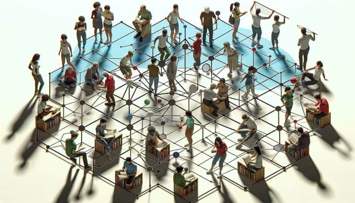 A diverse group engaging in activities like reading, sports, and volunteering, symbolising mental wellbeing support.