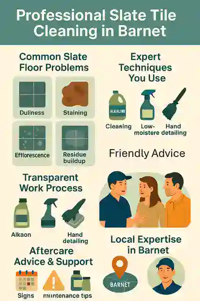 professional slate tile cleaning barnet infographic