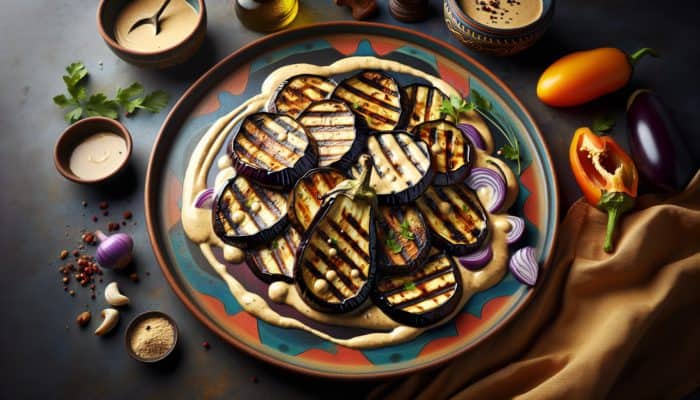 Grilled Eggplant with a Delightful Tahini Sauce