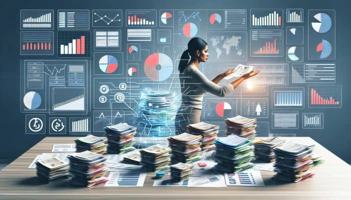 Living Debt-Free After Consolidation Loans: A UK Guide | DCL A person organising financial documents and analyzing charts for debt consolidation in the UK.